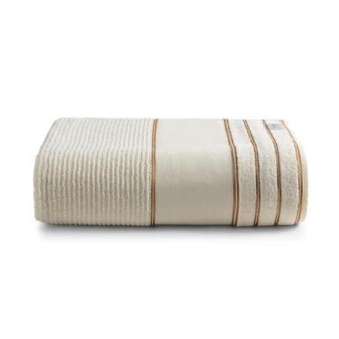 Imagem de Toalha Lavabo Kit 6 Peças Percal 100 Algodão Canelada Fio Dourado Maci