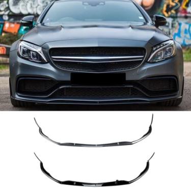 Imagem de Spoiler do para-choque dianteiro do carro peça de modificação do difusor de lábios compatível com Coupe C205 C63 AMG 2015-2022 protetor de para-choque (aparência de carbono)