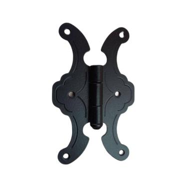 Imagem de Kit 10 Dobradiça Mexicana Borboleta Móveis Colonial Preta