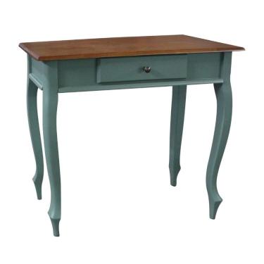 Imagem de Aparador De Sala Rústico Madeira 1 Gavetas Pés Luiz Xv - Verde Kalle Com Tampo Imbuia Glazer