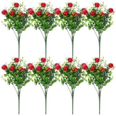 Imagem de TOYANDONA Buquê de Plantas Frutíferas Artificiais: 8 Peças de Caules de Frutas Realistas, Buquê de Frutas de Eucalipto Artificial, Flores Artificiais, Caules, Galhos, Peças Centrais para Decoração