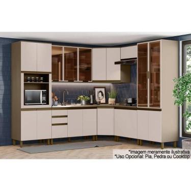Imagem de Cozinha Modulada Connect 10 Peças 3 Aéreos + 3 Balcões + 2 Paneleiros + 2 Complementos C6p24 Duna Cristal2 Aéreos + 1 Balcão + 1 Complemento