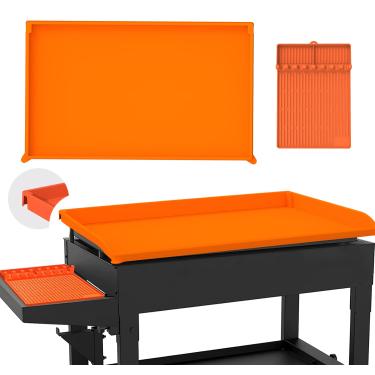 Imagem de Cloakman Capa de chapa de silicone Blackstone de 91 cm de borda completa, com tapete de espátula de silicone de 40,6 cm, combinação perfeita de proteção externa para todas as estações para chapa