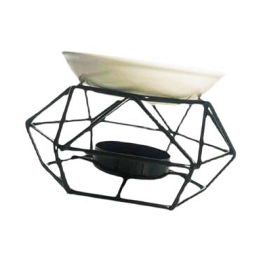 Imagem de Ｂｅｓｇａ Queimador de óleo essencial, porta-velas, suporte para velas de mesa, tigela de cerâmica, aquecedor de aroma, para meditação no quarto, Preto