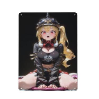 Imagem de Cartaz de arte de menina de anime sexy quente placa de estanho vintage decoração de parede pôster 30,5 x 40,6 cm, AF198
