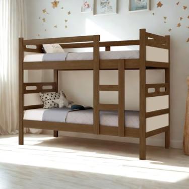 Imagem de Beliche Compacta Solteiro Com Protetor Vira Duas Camas Seguras e Confortáveis (Legno/OffWhite)