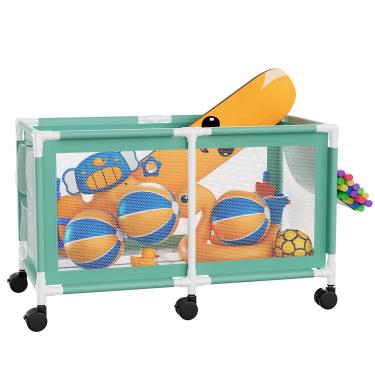 Imagem de Jotesnew Caixote de armazenamento extra grande de 280 galões 175.3 cm L, suporte de macarrão de piscina, brinquedos, boias, bolas e boias equipamento de malha organizador de armazenamento com