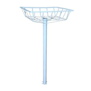 Imagem de Lixeira De Rua Calçada Parque Cesto Raso Branca 112x60x45cm. - OURO MI