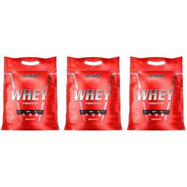 Imagem de Kit 3 Nutri Whey Integralmédica Refil 900g Morango