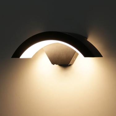 Imagem de Kawell Luminária de parede LED criativa de 18 W, arandela moderna com fio, à prova d'água, suporte de parede para corredor, varanda, garagem, jardim, branco quente