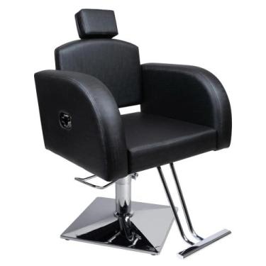 Imagem de Cadeira Hidráulica Destak Reclinável Base Quadrada Estofado Preto acet