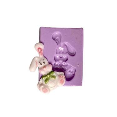 Imagem de F996 molde de silicone coelho páscoa confeitaria biscuit - confeitaria