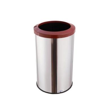 Imagem de Lixeira Inox 35 Litros Aro Esmaltado Cesto De Lixo Cozinha - Aldinox, 