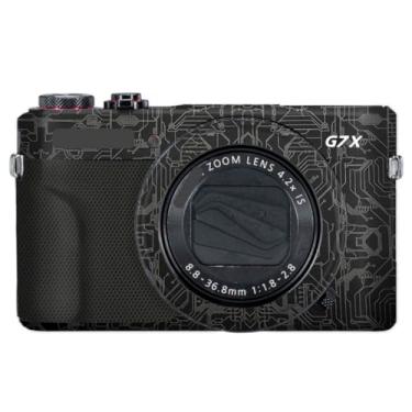 Imagem de Adesivo de capa de câmera G7XII para Canon G7X Mark II película protetora antiarranhões decoração protetora e resistência ao desgaste (titânio circuito)