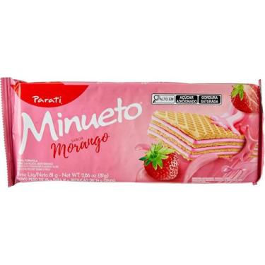 Imagem de Kit c/ 6 Biscoito Wafer Parati Minueto sabor Morango 81g