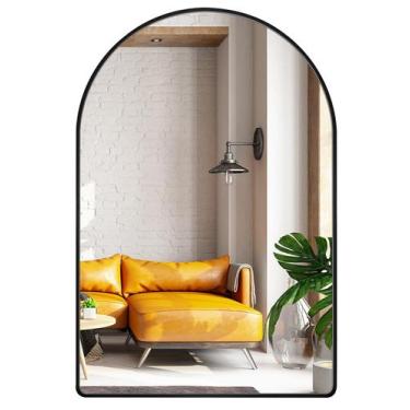 Imagem de Espelho MyLovelyLands arqueado 38x46 cm com moldura de metal escovado 