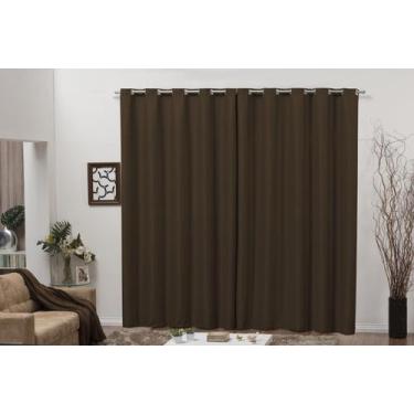 Imagem de Cortina Blackout Bloqueia Luz e Calor 2,00 Metros - Marrom - Carinho E