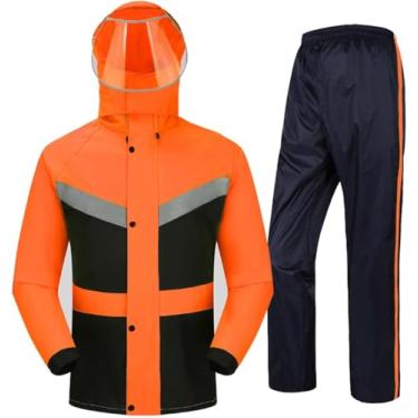 Imagem de Roupas De Chuva Com Capuz Ao Ar Livre, Jaqueta De Chuva Impermeável, Conjunto De Chuva Para Homens E Mulheres, Conjuntos De Calças De Jaqueta De Chuva Leve E Impermeável, Roupas, Rood, XXL