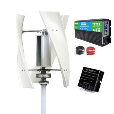 Imagem de 220v,10000W Gerador de turbina eólica portátil de eixo vertical, Turbina eólica 12V-220V Gerador Home Farm Fácil Instalação com Controlador MPPT