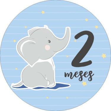 Imagem de Painel de Lona Redondo Mesversário Aniversário de 2 Meses Menino - Fab