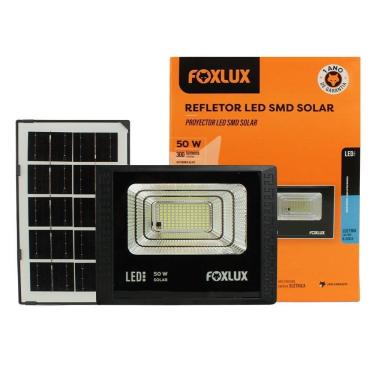 Imagem de Refletor Solar Foxlux Led 50W, 6,5k, Preto