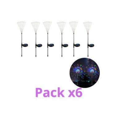 Imagem de Luzes solares de fogos de artifício Micro LED multicoloridas 6 unidade