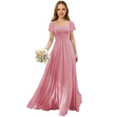 Imagem de Vestido Augday Flower Girl Wedding Guest lilás tamanho 14 meninas