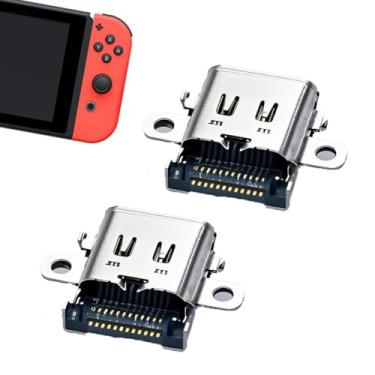 Imagem de MYPUQIAO 2 Pack Replacement Type-C Charging Port for Nintendo Switch, USB-C Charger Socket Connector Repair Kit (Compatible with Switch Only, Not for Lite/OLED)
