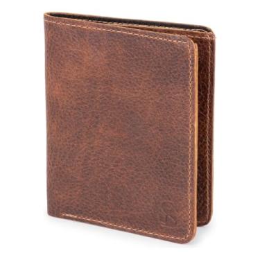 Imagem de Carteira Masculina Porta Cartão Slim Vertical Couro Legítimo(marrom)