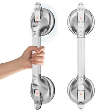 Imagem de DAILYLIFE Suction Cup Grab Bar para Casa de Banho, Ferramenta Livre & Portátil Safety Rail para Deficientes Idosos Sênior, Heavy Duty (115 KG), 43CM, Prata