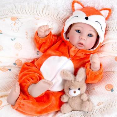Imagem de Baby Doll Aori Lifelike 43 cm com kit de brinquedos de alimentação par