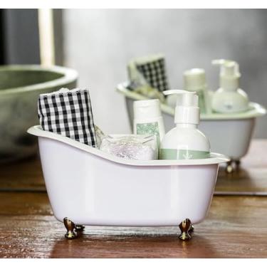 Imagem de Porta Sabonete E Objetos Mini Banheira Decoração Lavabo Cor Branco