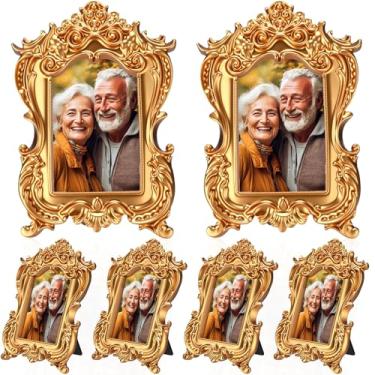 Imagem de AceOrbit 6 porta-retratos de resina Dia dos Mortos Dia de Los Muertos Decorações Ofrenda para exibição de mesa, festa mexicana, decoração do Dia dos Mortos (retângulo)