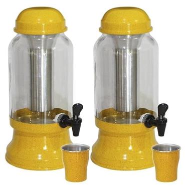 Imagem de 2 Suqueira Barrica Vidro 3,2 Lt com Porta Gelo(Amarelo Pig)