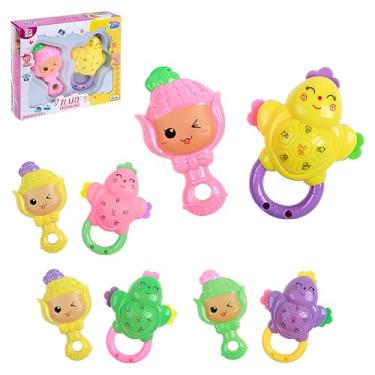 Imagem de Kit Chocalho para Bebê, 2 Peças, Colorido, Unissex Premium