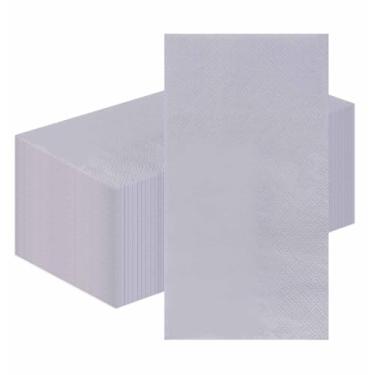 Imagem de HEIPINIUYE 50 guardanapos de jantar prateados guardanapos descartáveis para convidados toalhas de mão de papel para banheiro, casamento, aniversário, chá de bebê, festa de Natal, guardanapo de papel