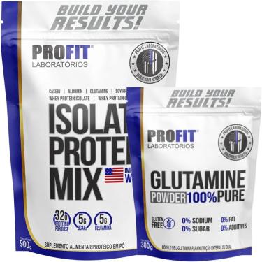 Imagem de WHEY PROTEIN ISOLADO 900G l GLUTAMINA PURA 300G l PROFIT-Unissex