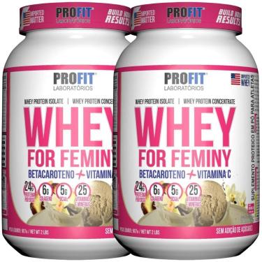 Imagem de 2X WHEY PROTEIN FOR FEMINY 907G PROFIT-Unissex