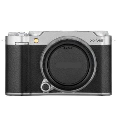 Imagem de X-M5 Adesivo de câmera anti-arranhões revestimento protetor de corpo película protetora capa para FujiFilm X-M5 XM5 (transparente + couro preto)