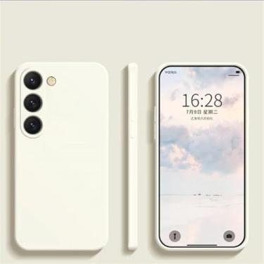 Imagem de Capa de silicone líquido para Samsung Galaxy S23, S22 Ultra, S23 Plus e S23 Ultra (para Samsung S24/branco creme)