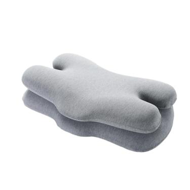 Imagem de Bothyi Travesseiro cervical ergonômico, macio e respirável, confortável, leve e aconchegante para apoio de pescoço ombros, Cinza Claro