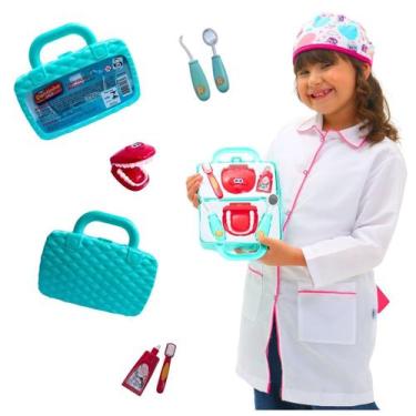 Imagem de Fantasia DENTISTA Infantil ROSA  jaleco touca BRINDE MALETA - QUIMERA 
