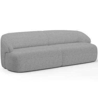 Imagem de Sofá 4 Lugares Curvo Orgânico Para Sala Living 280cm Barolo L06 Linho Cinza Escuro - Ly...