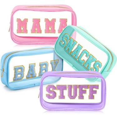 Imagem de Bolsa de higiene pessoal SilTriangle Mama and Baby, 4 peças de PVC tra