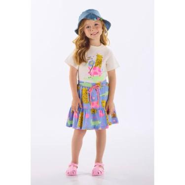 Imagem de Conjunto Infantil com Blusa e Saia Up Baby, Bege, 1