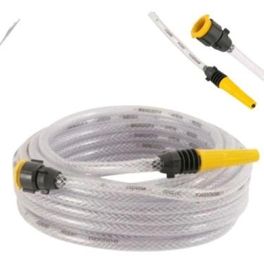 Imagem de Mangueira de jardim trançada 15 metros lava carro moto bike com esguic