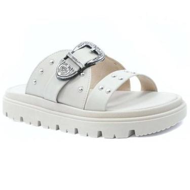 Imagem de Sandália Chinelo Moleca Flatform Papete - Feminina, Branco off, 35