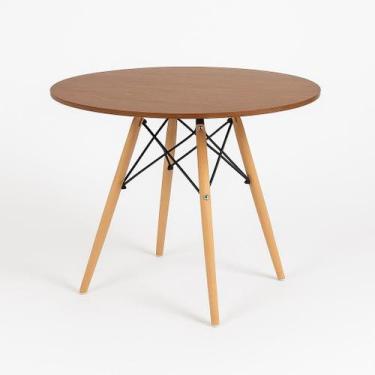 Imagem de Mesa De Jantar Multiuso 90 Cm Linha Luxo Charles Eames Eiffel Redonda 
