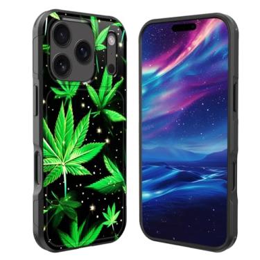 Imagem de GFEWYTJYJ Capa magnética para iPhone 17 Pro, [compatível com MagSafe] [à prova de choque de grau militar] Capa resistente e resistente para iPhone 17 Pro 6,3 polegadas 2025, folhas de maconha