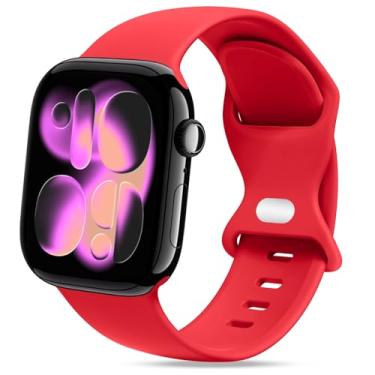 Imagem de STG Sport Pulseiras de silicone compatíveis com Apple Watch Ultra 3/2/1 de 49 mm, séries 11/10 46/42 mm, 9/8/7 45/41 mm, SE 6/5/4 44/40 mm, 3/2/1 42/38 mm P/M M/G para mulheres e homens